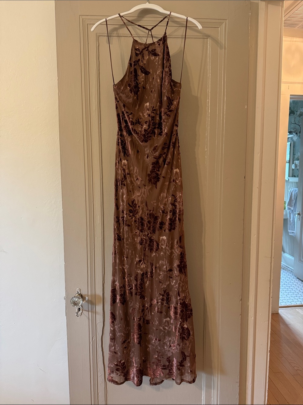 Zara Brown Floral Maxi Dress - Picture 2 of 7